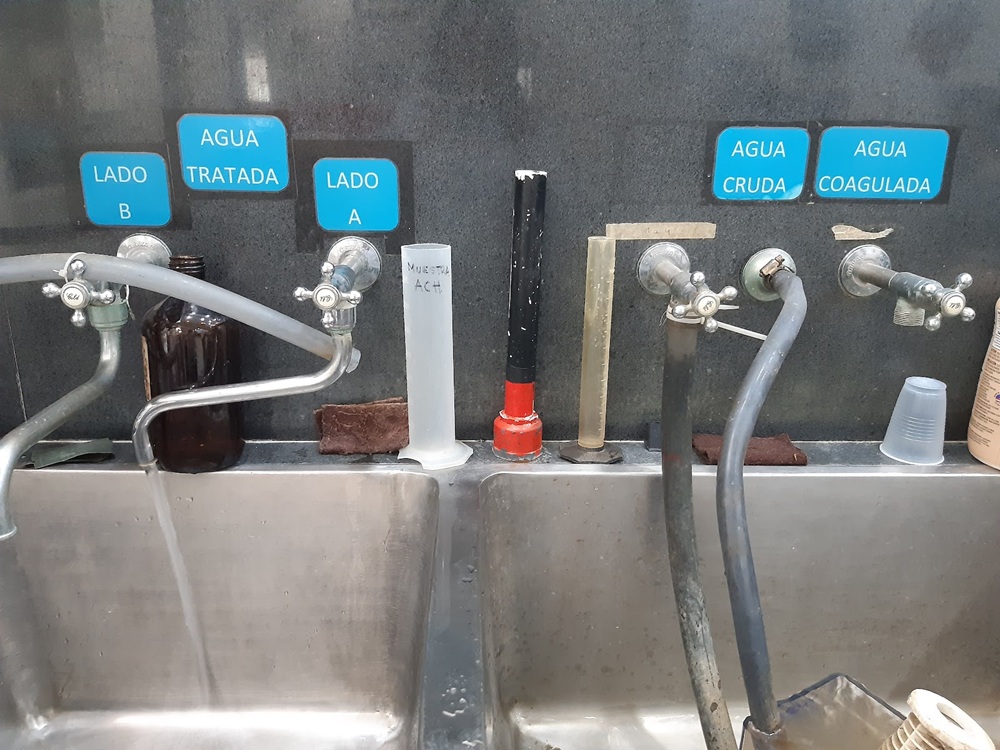 Laboratorio de operación de una planta de potabilización de agua. Fuente: propia.